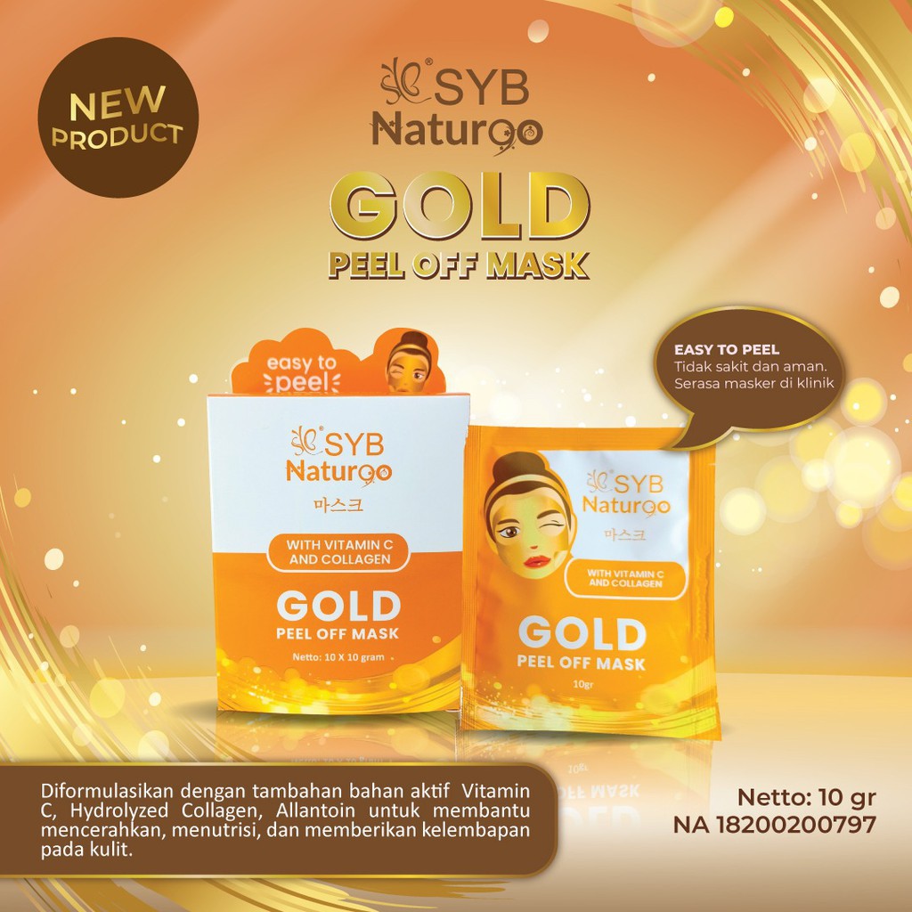 SYB NATURGO DIAMOND, GOLD, GOAT MILK PEEL OFF MASK | MASKER PEEL OFF SYB BPOM