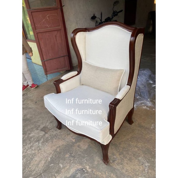 wing chair klasik sofa single klasik finishing natural