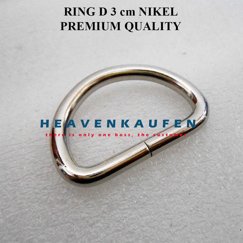 Ring D 3 cm Nikel Silver Kualitas Premium Tebal 4,5 mm Untuk Tas Dll