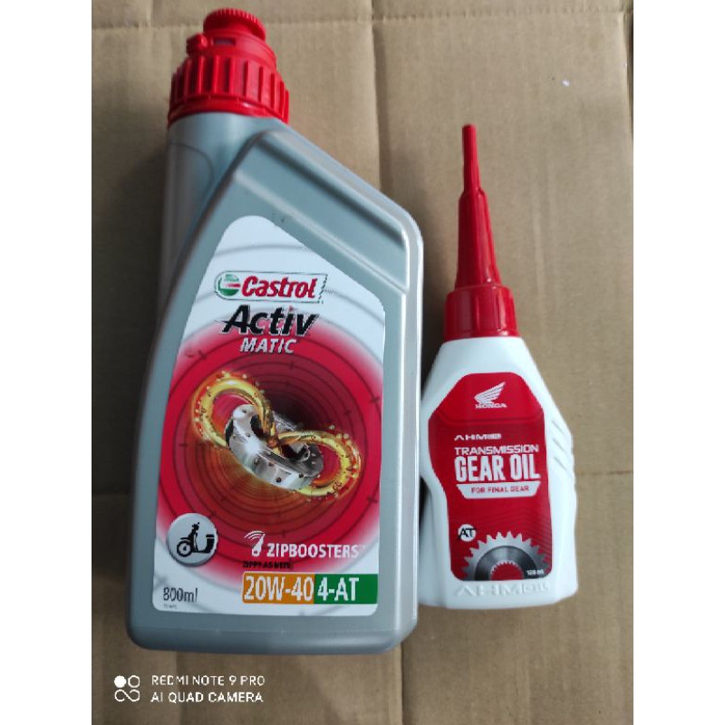 Paket oli matic castrol active 0.8 lt + oli gear 120 ml for all matic