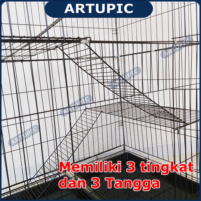 Kandang Anjing TINGKAT 90x60x120 cm ADA RODA XL-TINGKAT Kucing Kelinci Kandang Besi Lipat Tingkat Pupies Sugarglide XLTingkat Knockdwon