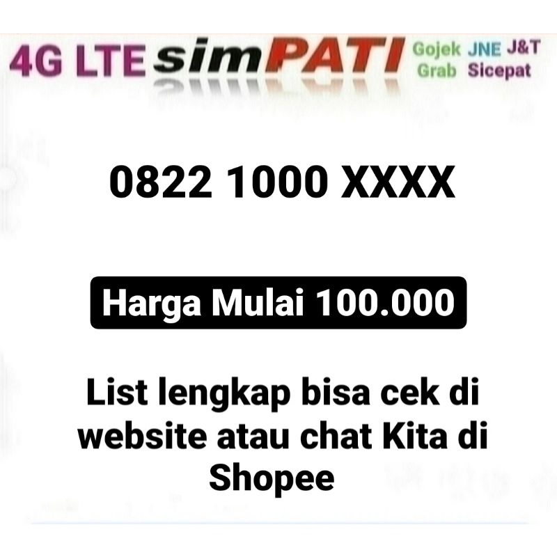 nomor cantik telkomsel loop 0822 1000 xxxx