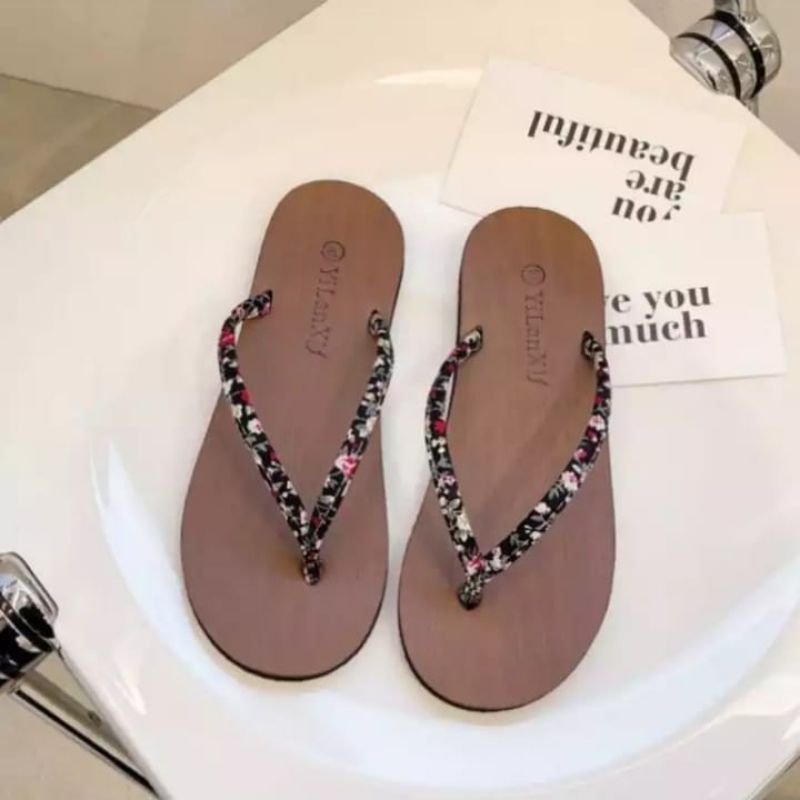 SANDAL JEPIT WANITA TALI MOTIF