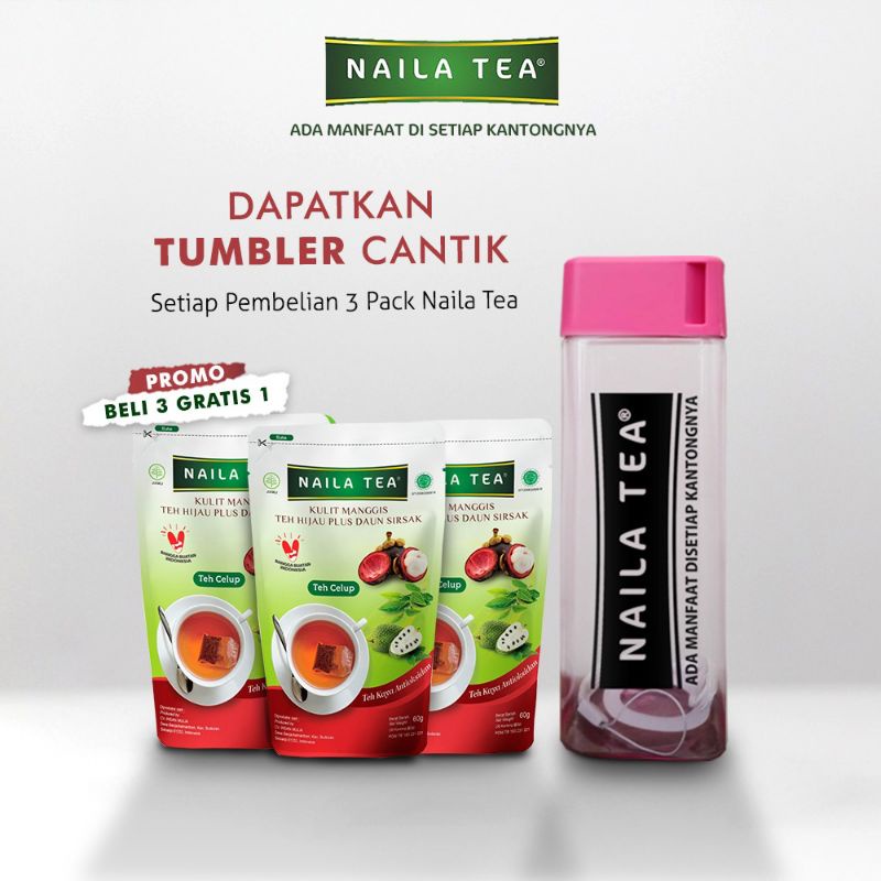 

Naila tea herbal antioksidan 3in1 ekstrak kulit manggis plus sirsak beli 3 free botol cantik