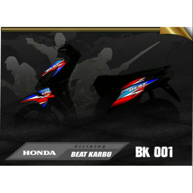 Striping Variasi Motor Beat Fi 2013 2014 2015 Variasi Sticker  Motor Scotlite Lis Bod List List raci