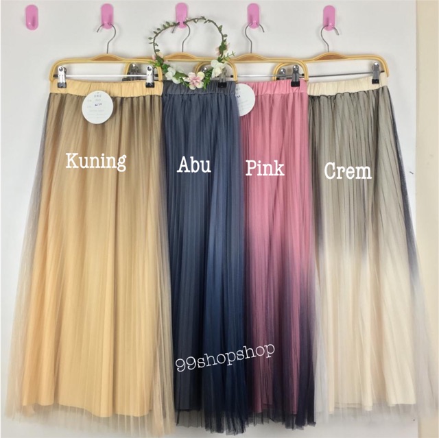 Bisa COD rok tutu gradasi ombre kekinian import Bangkok warnawarni