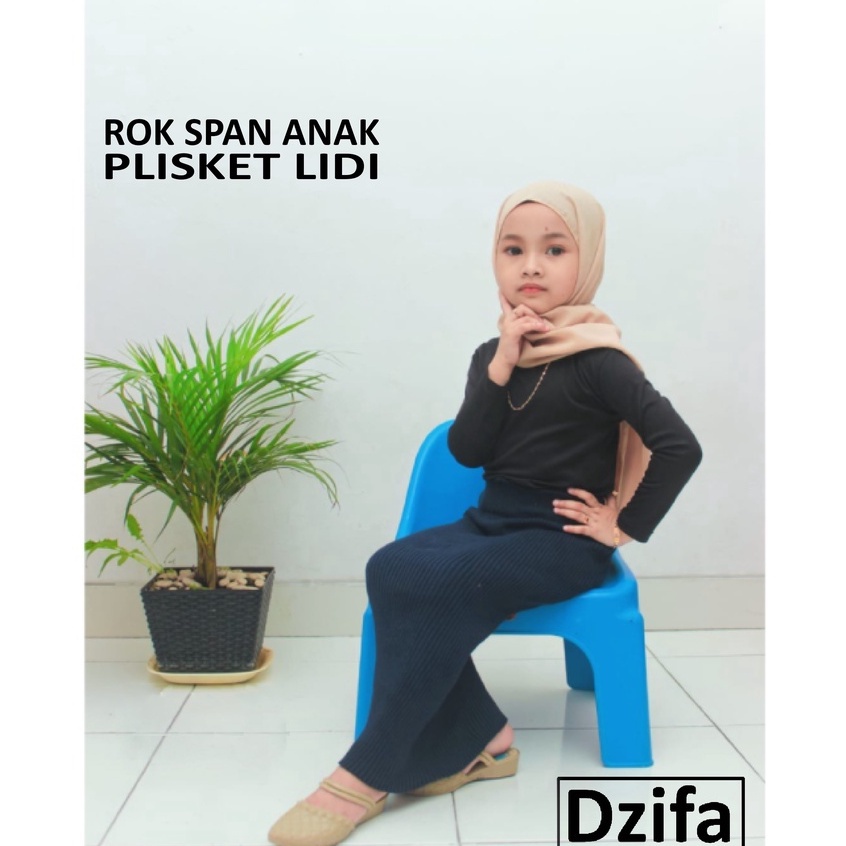 EL-NAFFA Rok Span Knit Lidi Anak Premium Usia 5-11 tahun (Bisa COD) RKLA