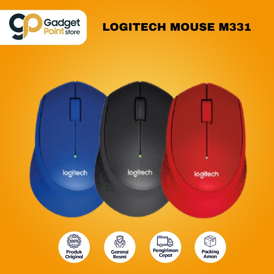 Logitech Mouse Wireless | Wireless Silent Mouse Logitech M331 - Original Garansi Resmi 1 Tahun