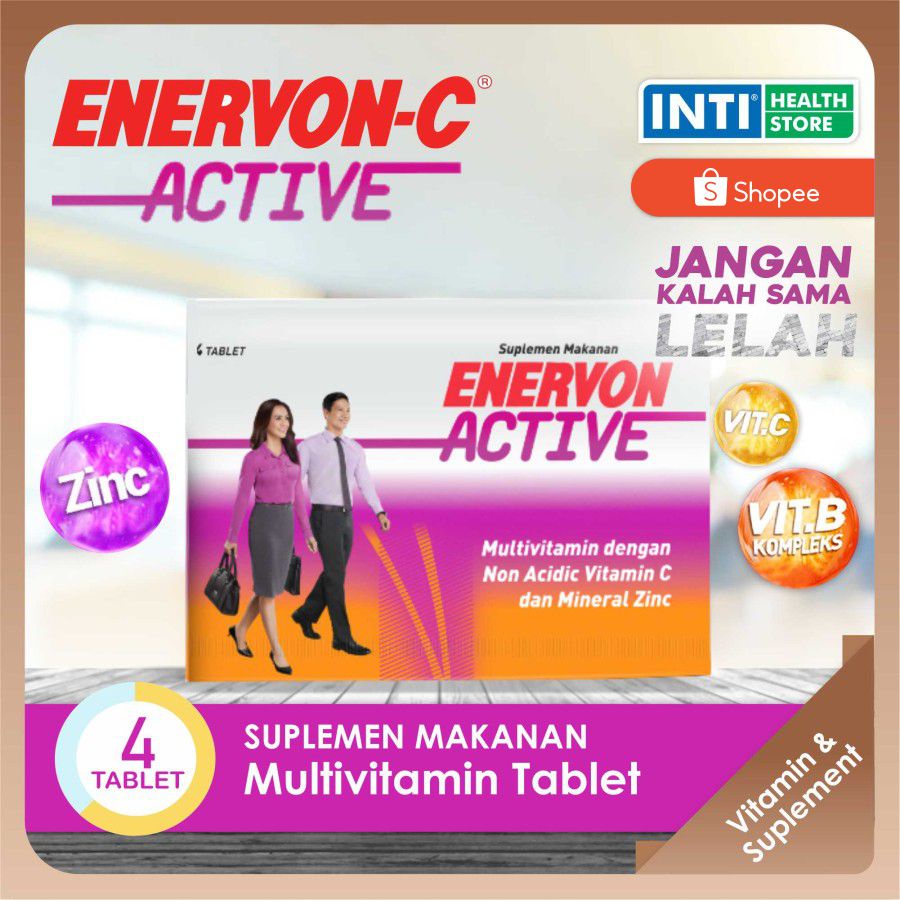 Enervon | Enervon Active Tablet Strip Isi 4 | Suplemen &amp; Multivitamin