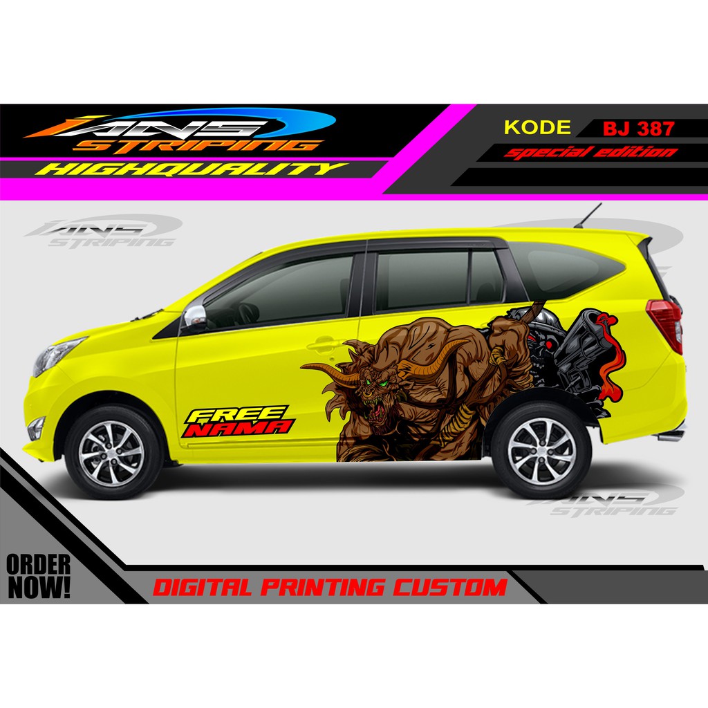 DECAL STICKER MOBIL SIGRA , AVANZA , ERTIGA , ADTSUN / STIKER MOBIL / VARIASI SAMPING MOBIL