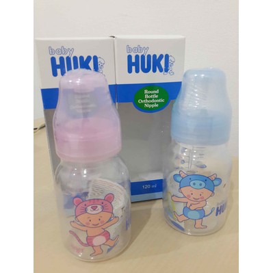 Botol susu baby Huki deluxe binatang 120 ml dot gepeng #116