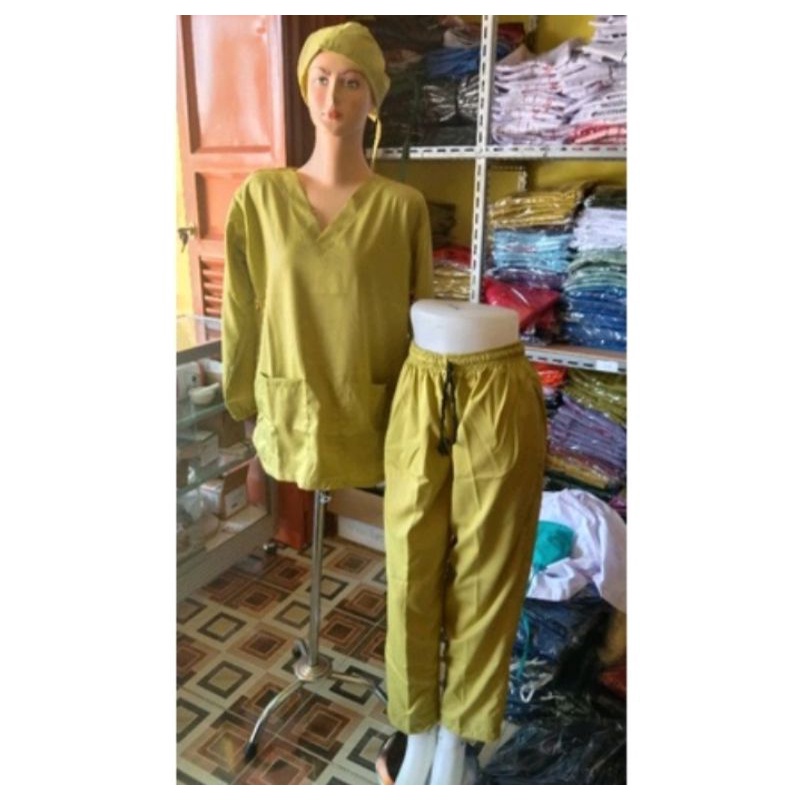 BAJU JAGA LENGAN PANJANG KARET/BAJU ok Oka tenaga medis READY STOK