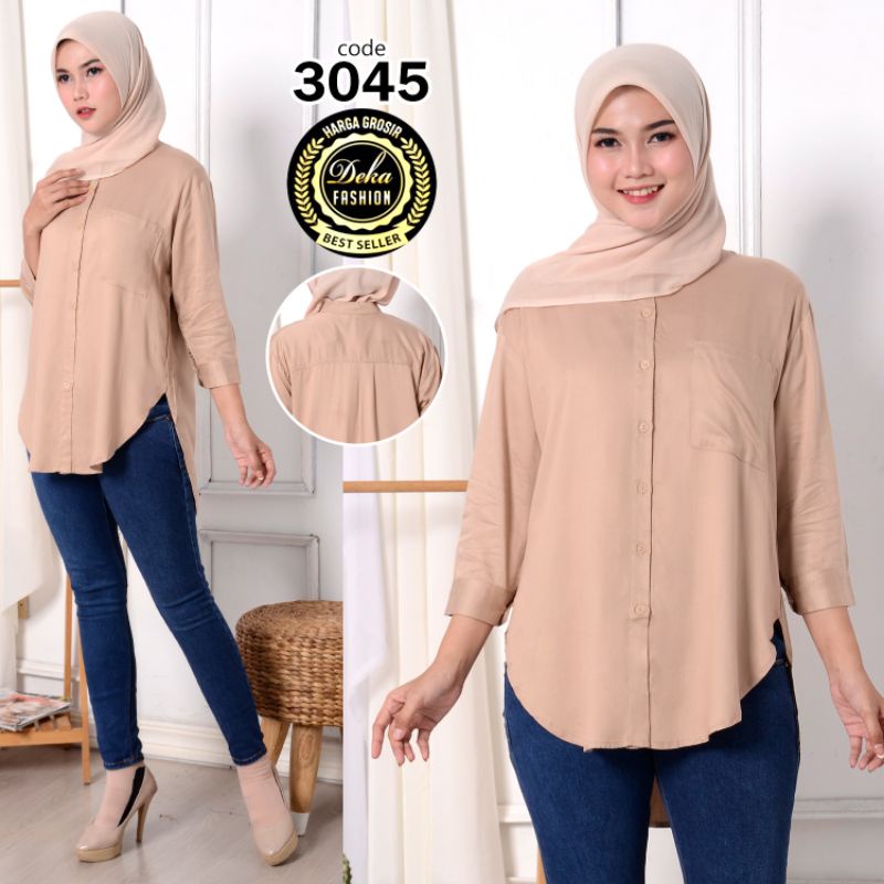 Kemeja wanita / Kemeja wanita botega katun twill 30s - 3045-2