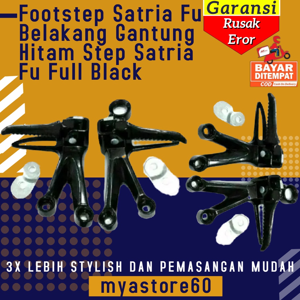 Footstep Foot Step Setep Injakan Injekan Kaki Satria Fu Belakang Gantung Warna Hitam Pijakan Kaki Step Setep Setepan Satria Fu Full Black