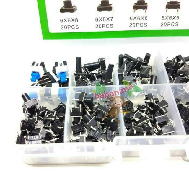 180pcs Tactile Push Button Switch Micro Momentary Tact Assorted Kit