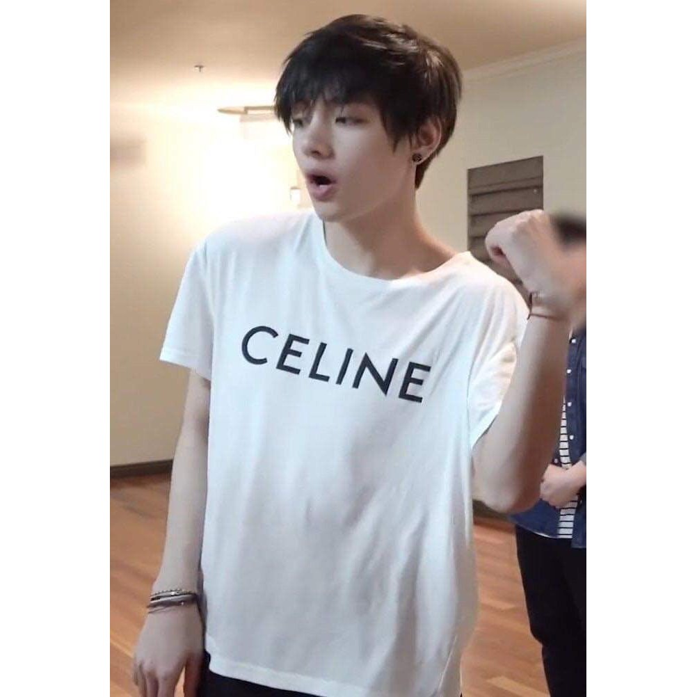 KAOS TAEHYUNG BTS CELIN3 LOGO SIMPLE SABLON DIGITAL TSHIRT KATUN COMBED 30S UNISEX COWO CEWE