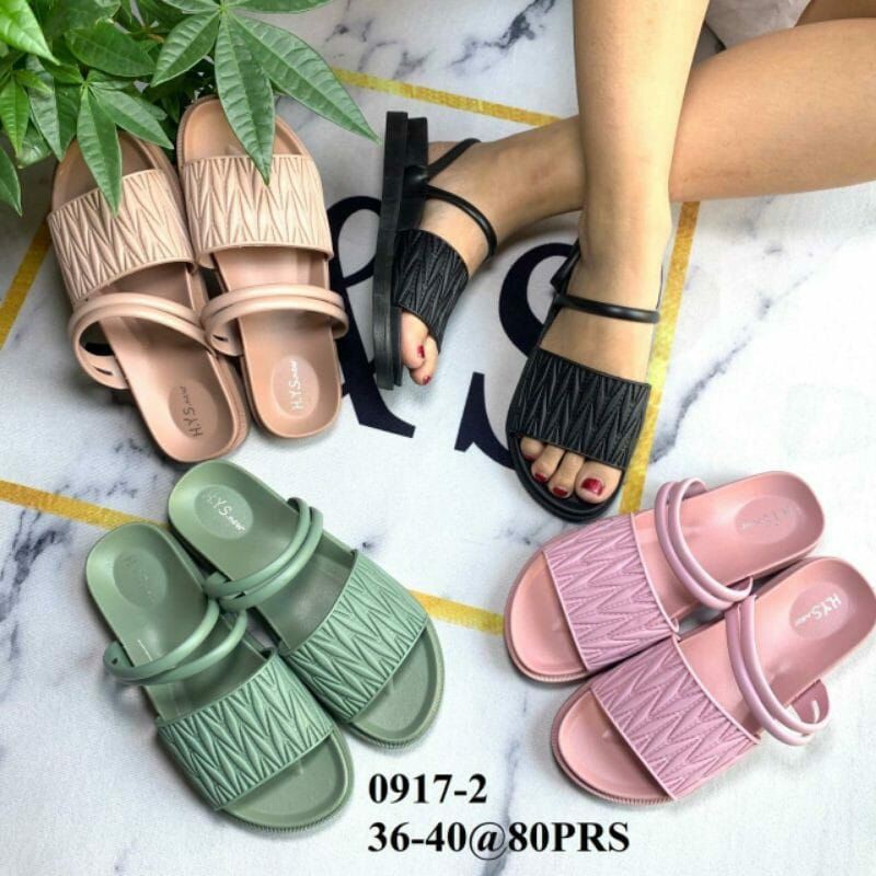 SANDAL WANITA MOTIF KERUT BAN 2 / HYS 0917-2