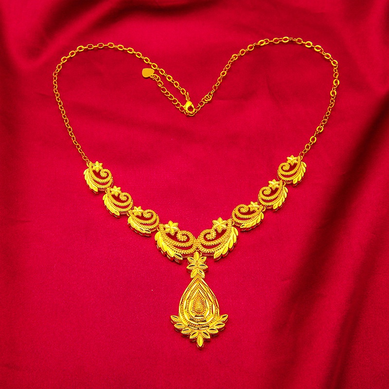 3pcs / Set Kalung Rantai Cincin Anting Desain Bunga Merak Lapis Emas Emas Asli Kadar 375Untuk Wanita