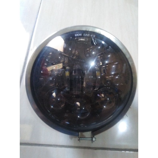 lampu daymaker 5,75 inch dus hitam set batok L2G