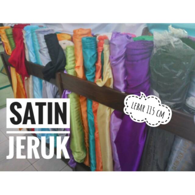 Kain Satin Saten Sateen Silk Silky Jeruk Halus Shopee Indonesia