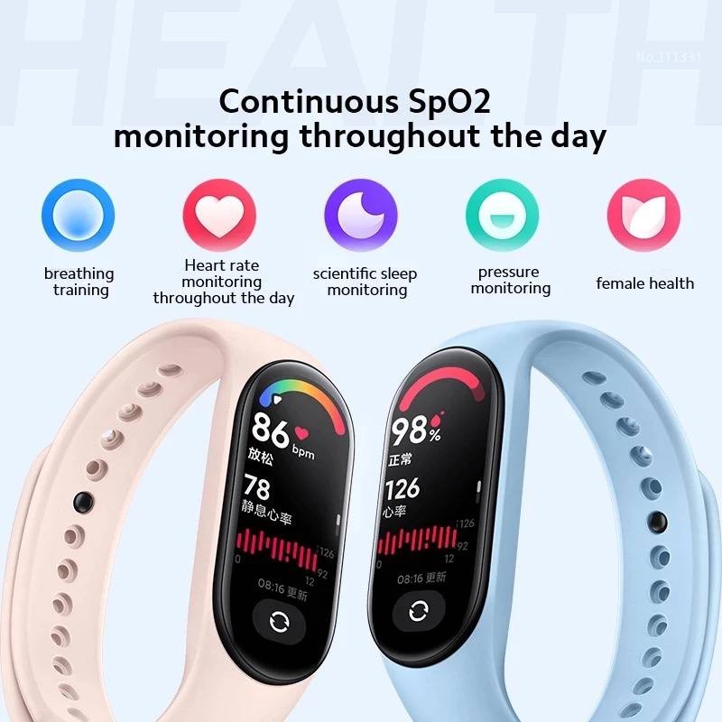 Xiaomi Mi Band 7 Smart watch Band Blood Oxygen Monitor Non NFC Garansi 1.62&quot; Waterproof 5 ATM Jam Tangan Pintar Olahraga  100+ Watch Face