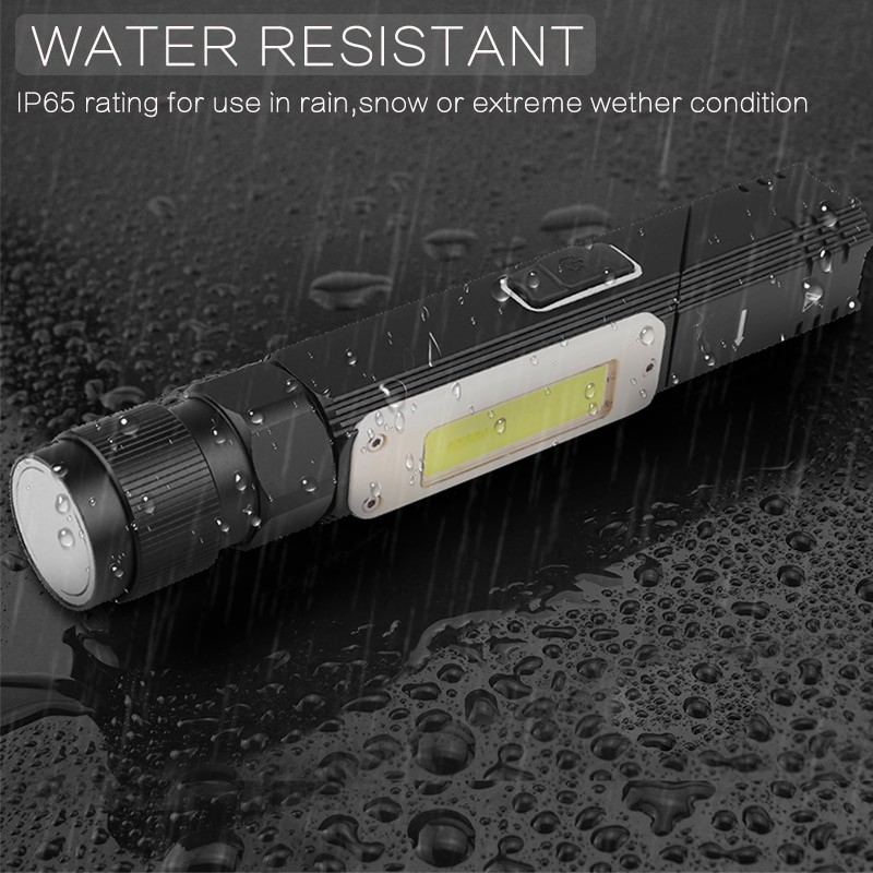 Pocketman Senter LED Rotatable Head Magnetic Tail XPG+COB 10000 Lumens - 3189A - 7RFL0NBK Black