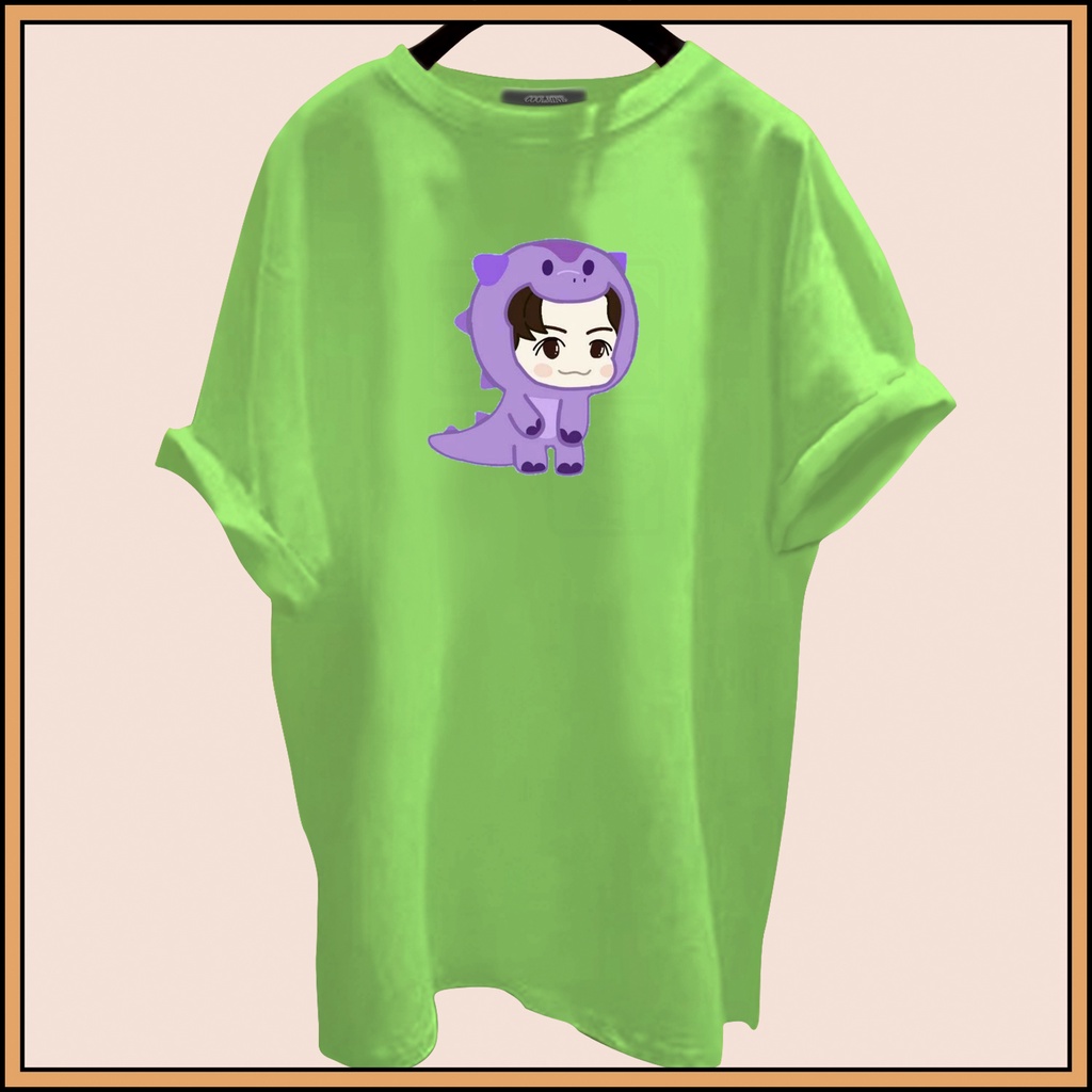 CALVIERO SHOP - BAJU KAOS ATASAN WANITA LILAC DINO PRINT