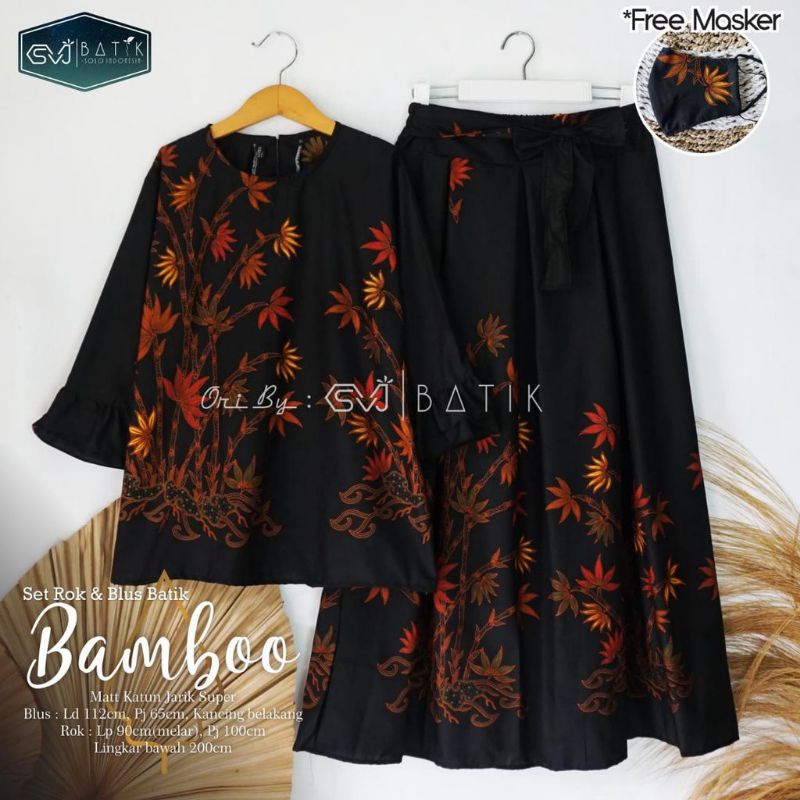 SET ROK BLOUSE BATIK BAMBOO UJS HALUS PREMIUM