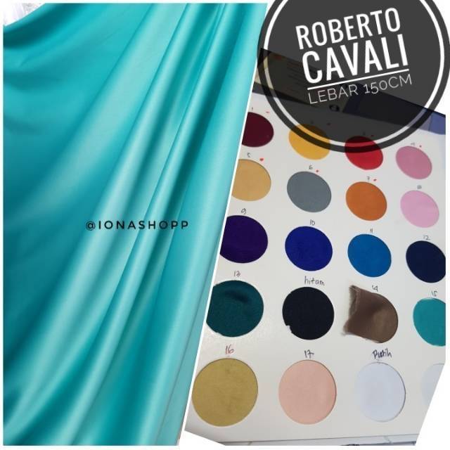 Kain Satin Sateen Silk Roberto Cavali Lebar 150cm Harga Per Meter Shopee Indonesia