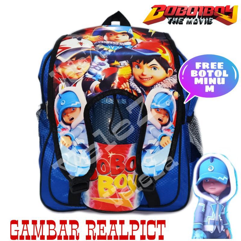 TAS RANSEL ANAK KARAKTER BOBOIBOY GRATIS BOTOL MINUM - TAS ANAK