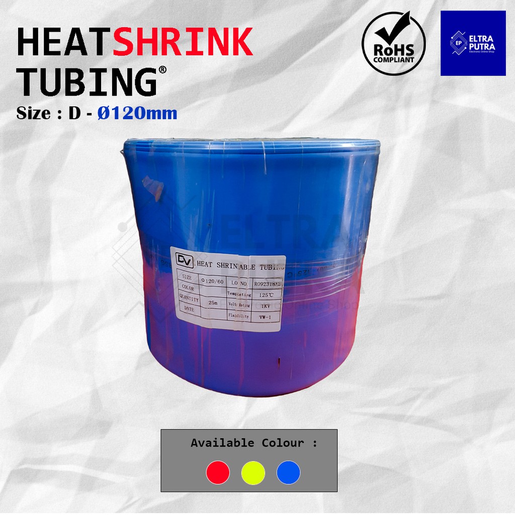 HEATSHRINK 120mm Warna Warni LENGKAP Ecer, Selongsong Selang Bakar (1 Meter)