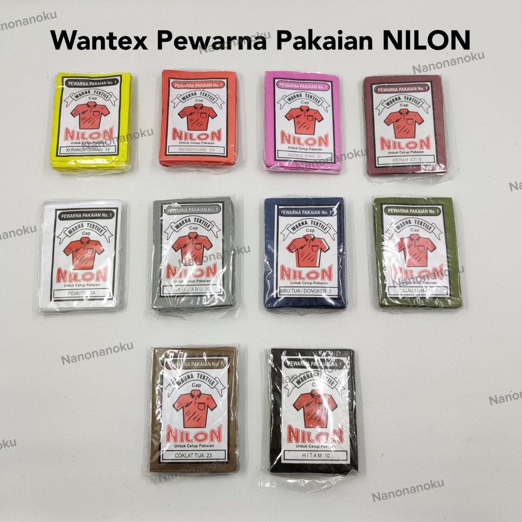 [±10 bks] Wantex Nilon Pewarna Pakaian/Baju/Tekstil Wantek