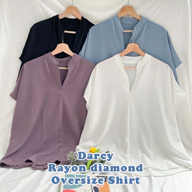 GFS AT DARCY OVERSIZE RAYON DIAMOND SHIRT