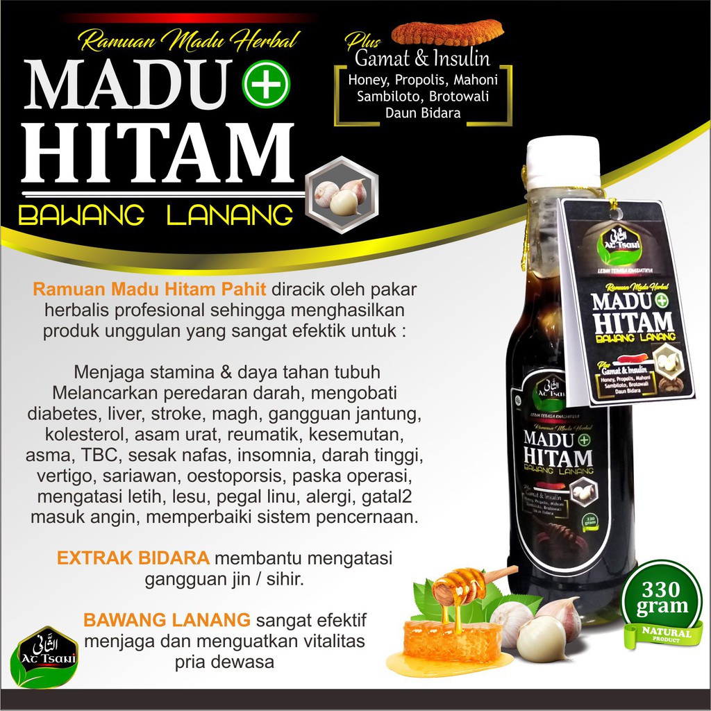 

Bny31 TERMURAH...(COD) Madu Hitam Pahit Bawang Lanang Attsani