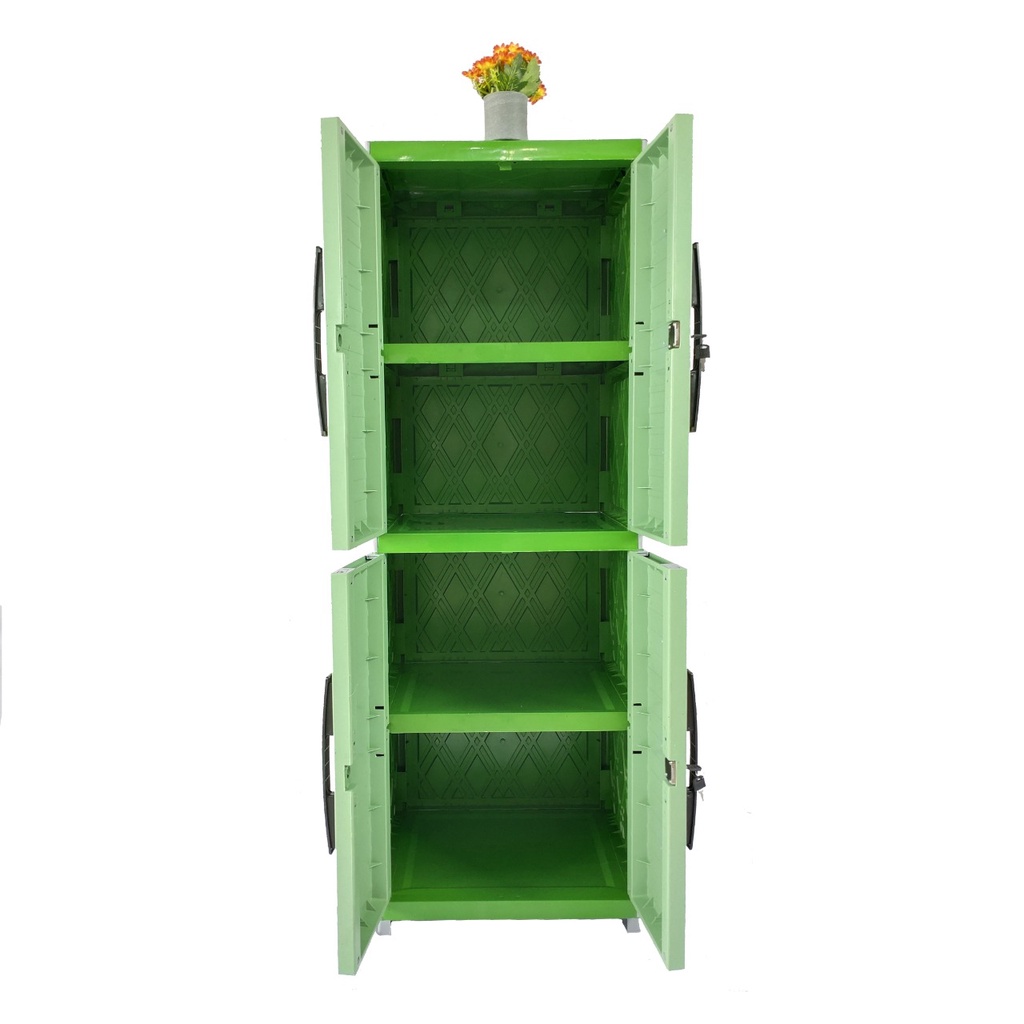 MIAMI LEMARI PLASTIK SUSUN RAK 4 PINTU LEMARI ANAK MINIMALIS KINARA LUXURY