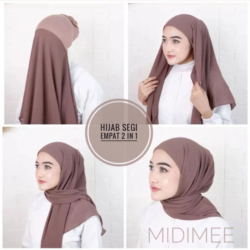 HIJAB  SEGI 4 Inner 2 in 1 Premium|HIJAB SEGI 4 2 in 1