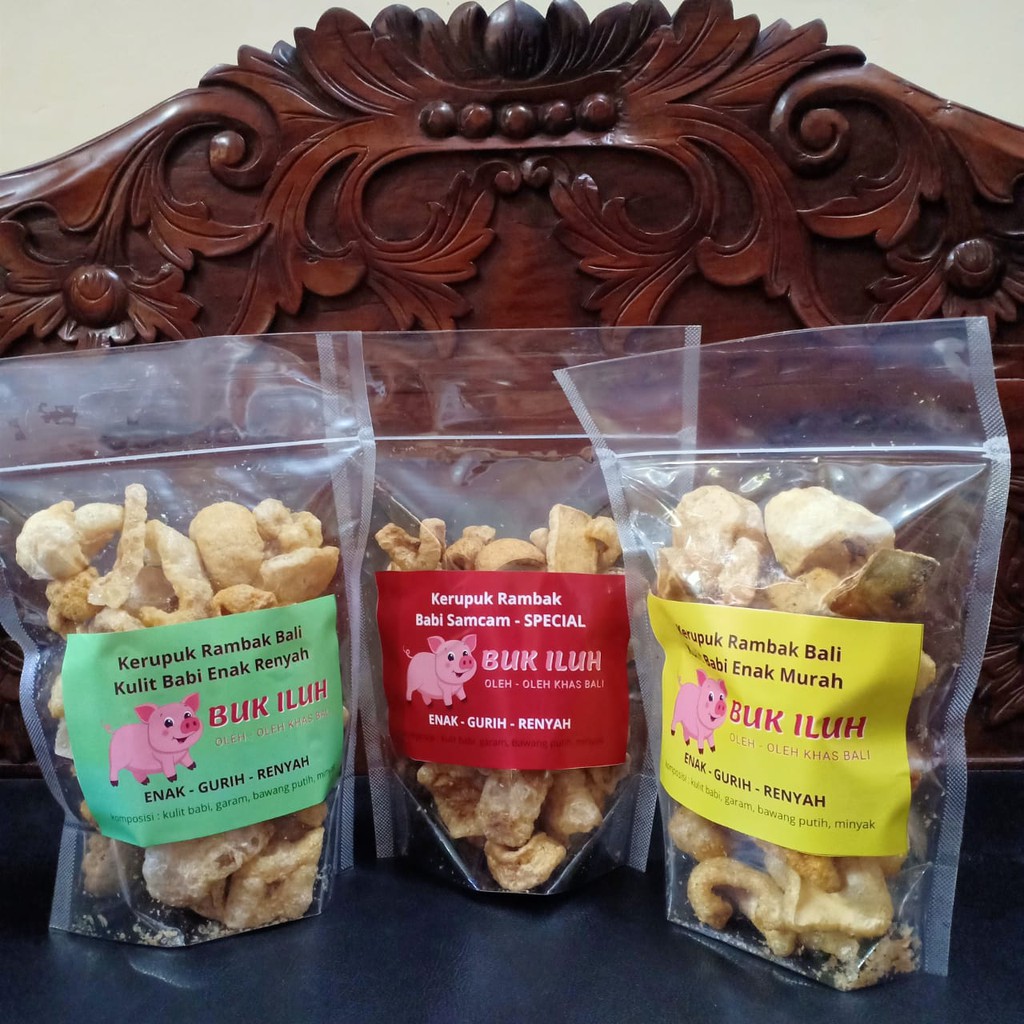 

Murah Paket Rambak Kulit Babi 75gr - Oleh Oleh Khas Bali