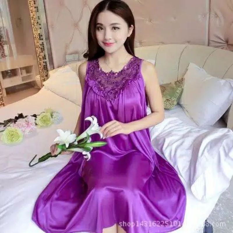 Medan Termurah KD004 Fit to XXL Dress wanita sexy Import Dress satin import Dress tidur import