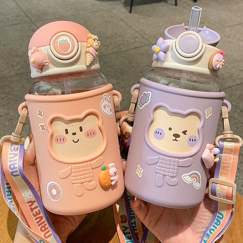 Botol Air Minum Anak Pouch Karakter Lucu 620ML S05 Dengan Sedotan Botol Minum Untuk Anak Karakter Kartun Unik Viral