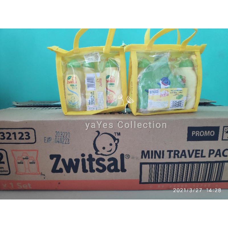 Mini travel pack zwitsal baby with minyak telon paket tas travelling hair body lotion powder switsal