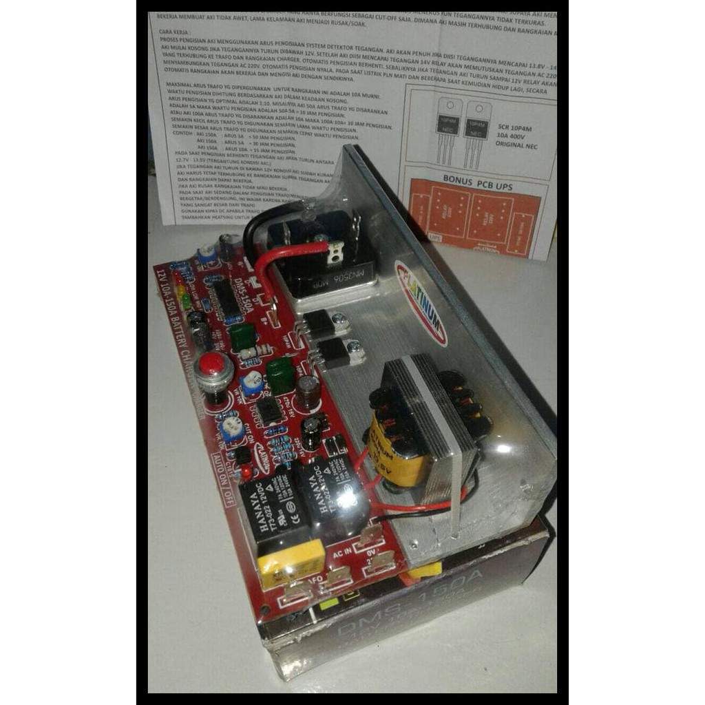 BAYAR DI TEMPAT charger aki otomatis kit modul AH DMS 150A platinum + bonus PCB UPS