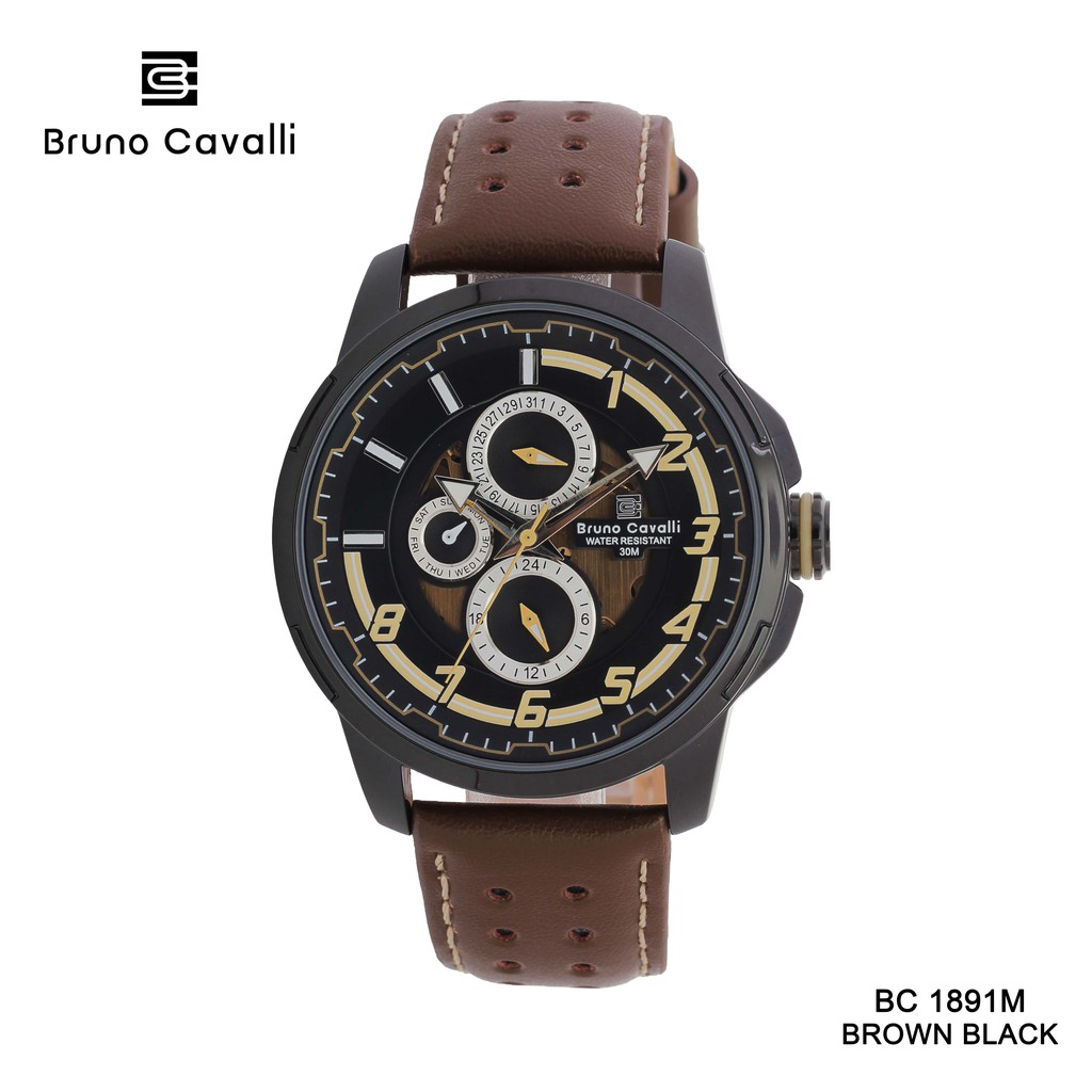 Bruno Cavalli Jam Tangan Pria 1891 Mesin Japan Type Analog Chrono Aktif Garansi 1 tahun - Men Watch