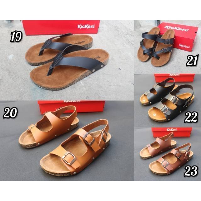 STEXEL Classic Brown Sandal Pria Kulit Sintetis Handmade Premium Original - Double Strap / Tali2
