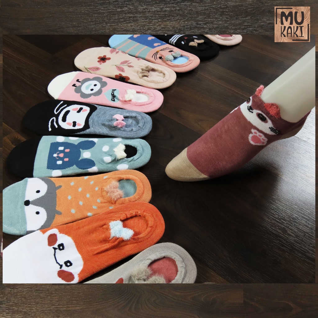 Kaos Kaki Invisible / Ballet / Di Bawah Mata Kaki Motif Karakter 3D Mukaki