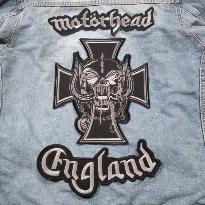 bordiran patch emblem motor head 1set isi 3pcs besar