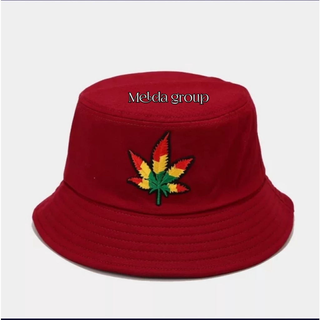 bucket bordir daun terbaru / topi bucket pria dan wanita distro original murah