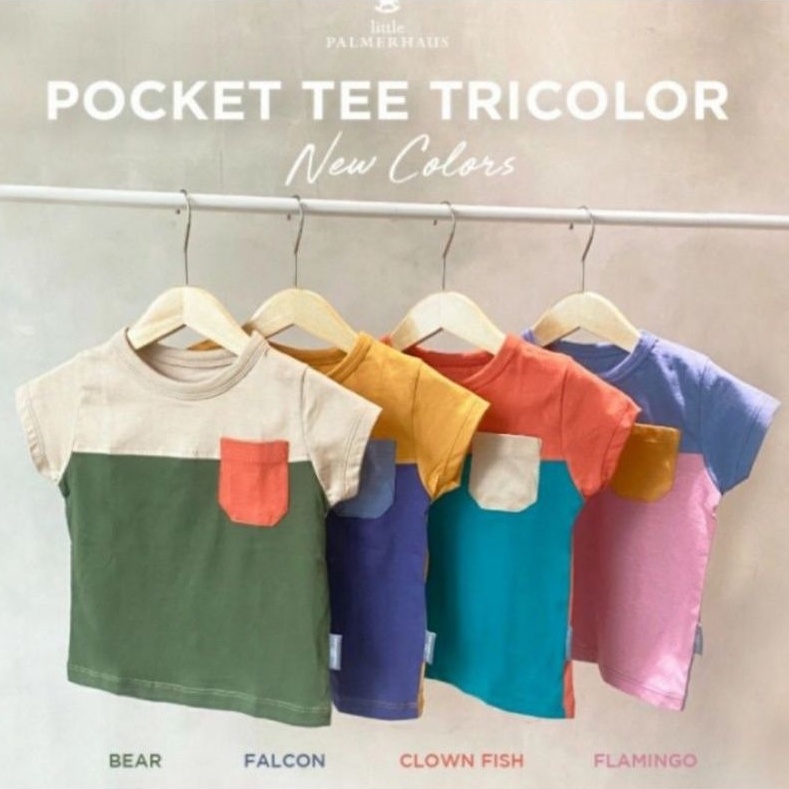 LITTLE PALMERHAUS Pocket Tee Tricolor Kids T-shirt Kaos Anak 1-6 Th