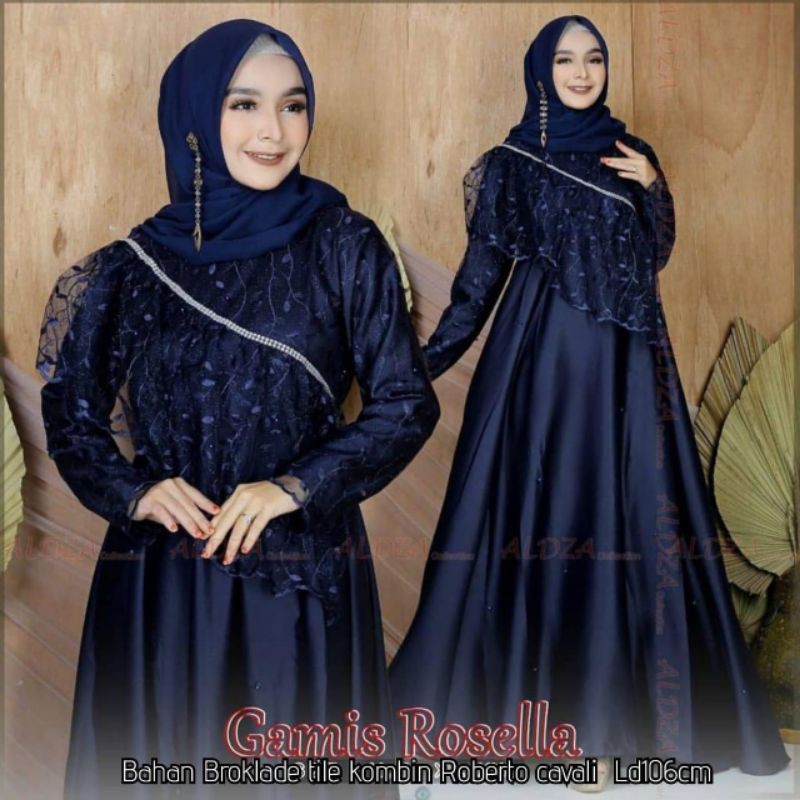 ( TERMURAH ) Gamis Rosella gown Gamis brukat M L XL  asmara gown liyana dress #2