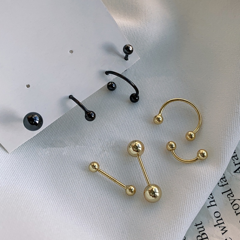 We Flower 1 Pasang Anting Tusuk Sterling Silver 925 Desain Bola Kecil Untuk Pria / Wanita