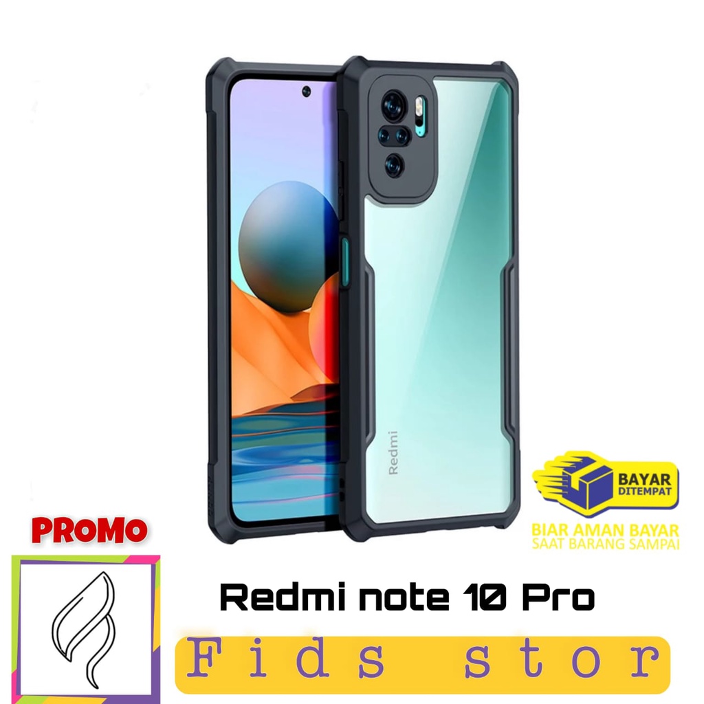 PROMO Case Xiaomi Redmi Note 10 Pro / Redmi Note 10 /  Redmi Note 10s  Hardcase Armor Shockproof Fusion Bumper Transparan